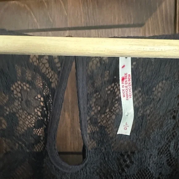 Free People Black and White Polka Dot Long Sleeve Dress - Picture 2 of 5